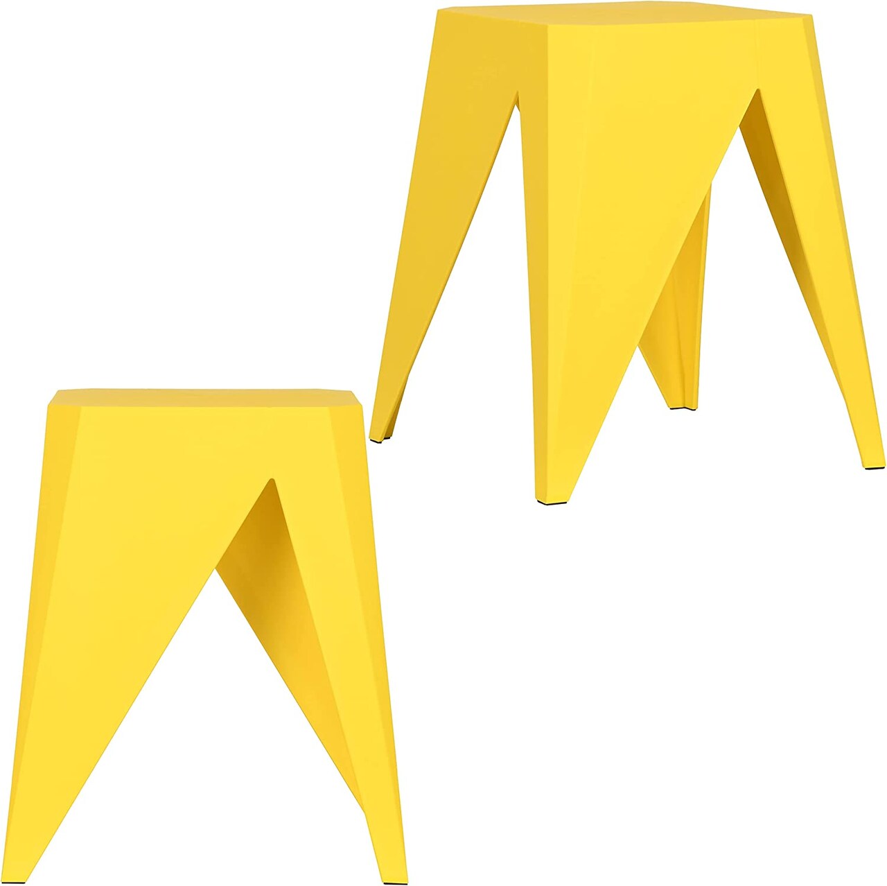 ISL Furnishings InterSpaceLiving Zuho Multi-USe Stool (2, Yellow)